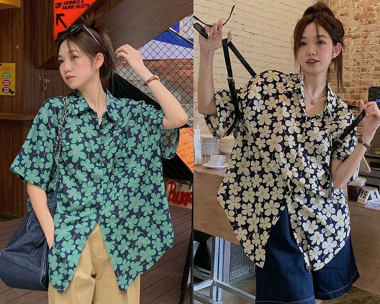 シャツ 半袖 切り替え バイカラー 体型カバー 着痩せ フラワー シンプル【大きいサイズ レディース 夏秋 チュニック フォーマル オフィス ボウタイ シフォン シャツ インナー blouse】