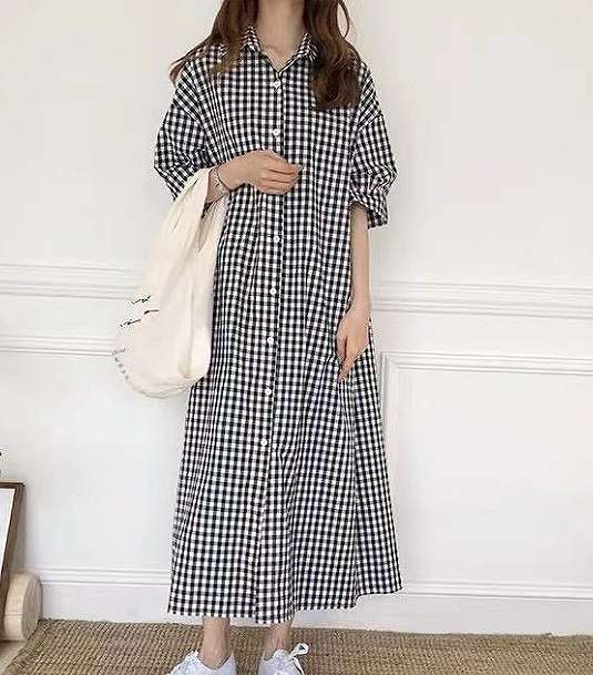 ワンピース 半袖 フリル 切り替え バイカラー 体型カバー 着痩せ チェック柄 シンプル【大きいサイズ レディース 秋冬 結婚式 きれいめ タイト フォーマル 大人 上品 チュニック one-piece】