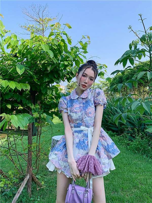 ワンピース 半袖 ボリューム袖 フリル 切り替え バイカラー 【大きいサイズ レディース 春夏 結婚式 きれいめ タイト フォーマル 大人 上品 チュニック one-piece】
