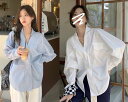 長袖シャツ 切り替え 体型カバー 着痩せ Vネック 無地 シンプル【大きいサイズ レディース 夏秋 チュニック フォーマル オフィス ボウタイ シフォン シャツ インナー blouse】