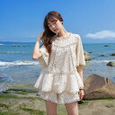 上下セット 2点セット 透け編み フリル 切り替え 体型カバー 着痩せ 【大きいサイズ レディース ニット 上下セット set スウェット スエット sweat...