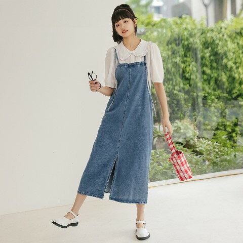 デニムワンピ ノースリーブ 体型カバー 着痩せ スリット デニム シンプル【大きいサイズ レディース 春夏 結婚式 きれいめ タイト フォーマル 大人 上品 チュニック one-piece】 デニムワンピ ノースリーブ 体型カバー 着痩せ スリット デニム シンプル【大きいサイズ レディース 春夏 結婚式 きれいめ タイト フォーマル 大人 上品 チュニック one-piece】