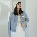 デニムジャケット ジージャン ジーンズ 長袖 体型カバー 着痩せ デニム シンプル【大きいサイズ レディース ジーンズ トップス シャツ デニム チュニック ロング パーカー トレーナー denim tops】