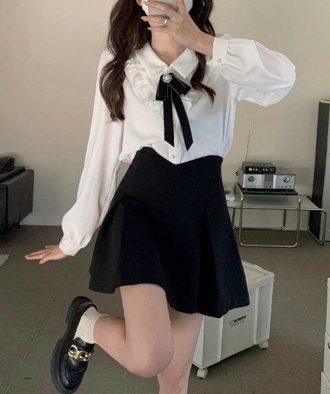 スカート ハイウエスト フリル 無地 【大きいサイズ レディース 夏秋 フレア スウェット パンツ レギンス スカーチョ スキニー レギンス ミモレ丈 skirt】