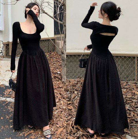 ワンピース 長袖 フリル スリム 着痩せ シンプル【大きいサイズ レディース 春夏 結婚式 きれいめ タイト フォーマル 大人 上品 チュニック one-piece】