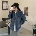 デニムジャケット ジージャン ジーンズ 長袖 体型カバー 着痩せ デニム シンプル【大きいサイズ レディース ジーンズ トップス シャツ デニム チュニック ロ...