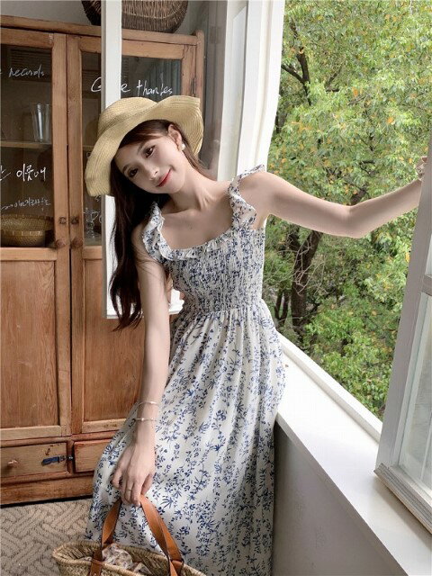 キャミソールワンピース フリル スリム 着痩せ 花柄 【大きいサイズ レディース 夏秋 結婚式 きれいめ タイト フォーマル 大人 上品 チュニック one-piece】