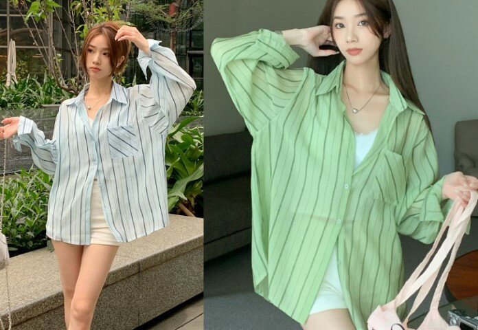 シャツ長袖日焼け止め体型カバー着痩...