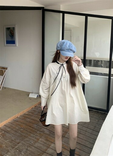 ミニワンピ カジュアル シンプル ワンピース 長袖 かわいい フリル レトロ【大きいサイズ レディース 夏秋 結婚式 きれいめ タイト フォーマル 大人 上品 チュニック one-piece】 ミニワンピ カジュアル シンプル ワンピース 長袖 かわいい フリル レトロ【大きいサイズ レディース 夏秋 結婚式 きれいめ タイト フォーマル 大人 上品 チュニック one-piece】