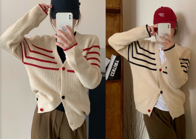 ニットトップス カーディガン 長袖 カットソー ボーダー柄 シンプル カジュアル 羽織 ストライプ柄【大きいサイズ レディース ニット ロング カーデガン 薄手 カーデ コーディガン アンサンブル 春夏 上着 cardigan Bolero】