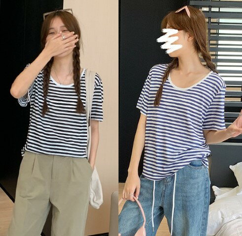 Tシャツ 半袖 体型カバー 着痩せ ボーダー柄 シンプル カジュアル【大きいサイズ レディース 無地 シャツ チュニック 夏秋 tシャツ ゆったり uv shirt】 Tシャツ 半袖 体型カバー 着痩せ ボーダー柄 シンプル カジュアル【大きいサイズ レディース 無地 シャツ チュニック 夏秋 tシャツ ゆったり uv shirt】