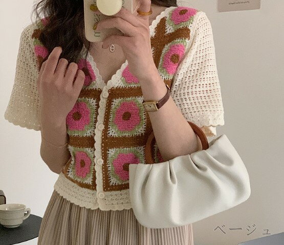 トップス 半袖 ショート丈 クロッシェレース 透け編み 【大きいサイズ レディース 春夏 セール きれいめ 可愛い かわいい チュニック tops】
