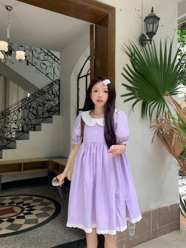 ワンピース 半袖 ボリューム袖 フリル ワンピース ひざ丈 ガーリー かわいい パフスリーブ チェック柄【大きいサイズ レディース 春夏 結婚式 きれいめ タイト フォーマル 大人 上品 チュニック one-piece】 ワンピース 半袖 ボリューム袖 フリル ワンピース ひざ丈 ガーリー かわいい パフスリーブ チェック柄【大きいサイズ レディース 春夏 結婚式 きれいめ タイト フォーマル 大人 上品 チュニック one-piece】