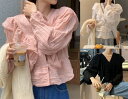 トップス 長袖 フリル かわいい レトロ ふんわり【大きいサイズ レディース 夏秋 きれいめ 可愛い かわいい チュニック tops】