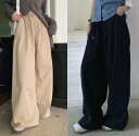 ワイド バギーパンツ ハイウエスト シンプル ゆったり 仕事 OL【大きいサイズ レディース 夏秋 下着 ボトムス ストレート スキニー ショーツ pants】