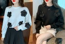 スウェット トレーナー カジュアル シンプル かわいい 花柄 トップス 長袖 大きいサイズ 【大きいサイズ レディース パーカー 無地 夏秋 チュニック 薄手 スウェット シャツ ブラウス pullover parker】