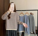 スウェット トレーナー 長袖 ボーダー柄 カジュアル シンプル トップス 長袖 レディース【大きいサイズ レディース パーカー 無地 夏秋 チュニック 薄手 スウェット シャツ ブラウス pullover parker】