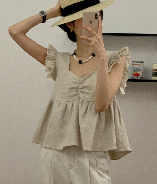 トップス フリル 切り替え 体型カバー 着痩せ sweet系【大きいサイズ レディース 春夏 セール きれいめ 可愛い かわいい チュニック tops】