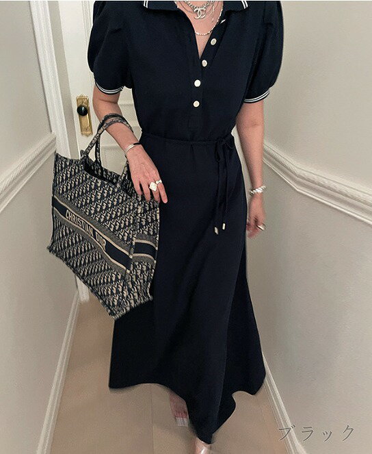 全3色 ワンピース フリル 切り替え スリム 着痩せ シンプル【大きいサイズ レディース 春夏 結婚式 きれいめ タイト フォーマル 大人 上品 チュニック one-piece】