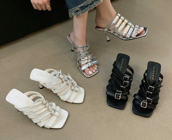 全3色 ビーチサンダル ミュール ピンヒール 無地 シンプル【大きいサイズ レディース 歩きやすい オフィス ベランダ 秋冬 ミュール カジュアル sandal mule】