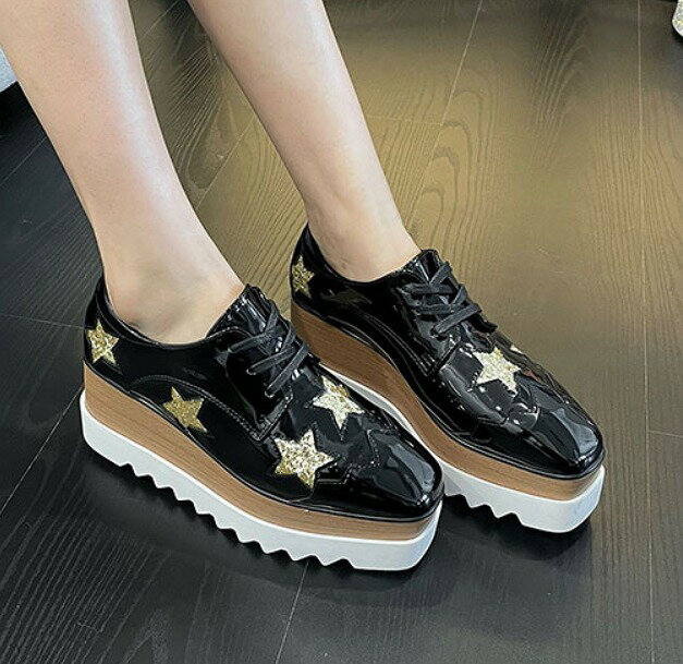 スリッポン ローファー モカシン 厚底 厚底靴 プラットフォーム スター柄 英国調【大きいサイズ レディース ビジュー ストラップ モカシン 疲れない スニーカー shoes sneakers】