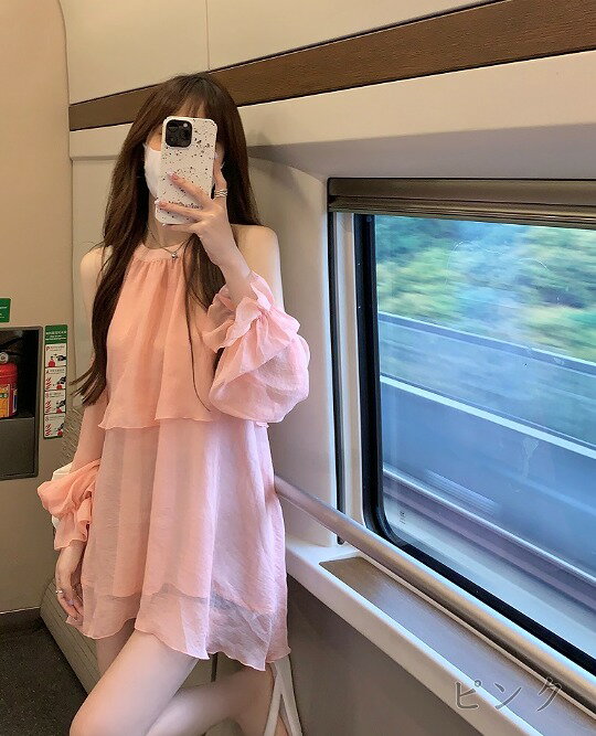 ワンピース オフショルダー フリル 切り替え 体型カバー 着痩せ sweet系【大きいサイズ レディース 春夏 結婚式 きれいめ タイト フォーマル 大人 上品 チュニック one-piece】