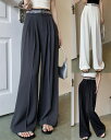 ワイド バギーパンツ 切り替え 体型カバー 着痩せ シンプル【大きいサイズ レディース 夏秋 下着 ボトムス ストレート スキニー ショーツ pants】