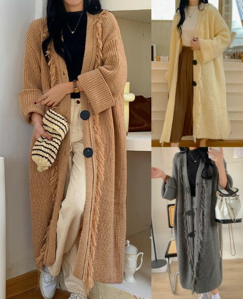 ロングカーディガン羽織ニットアウタ...