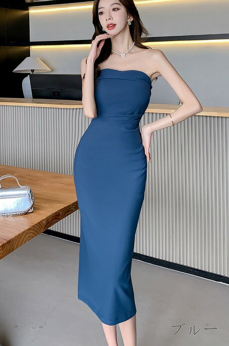 ロングドレス ノースリーブワンピース タイト 袖なし きれいめ シンプル パーティードレス キャバクラ セクシー レディース【大きいサイズ レディース 夏秋 結婚式 きれいめ タイト フォーマル 大人 上品 チュニック one-piece】のサムネイル