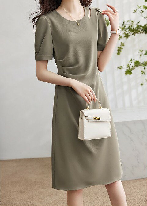 ロングワンピース 半袖 フリル きれいめ シンプル かわいい 肩見せ お出かけ デート レディース【大きいサイズ レディース 春夏 結婚式 きれいめ タイト フォーマル 大人 上品 チュニック one-piece】