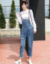 サロペット Gパン ジーパン ジーンズ デニム シンプル カジュアル レディース【大きいサイズ レディース パンツ スカート スパッツ 柄 レギパン ボトムス くしゅくしゅ ストレッチ 夏秋 leggings】