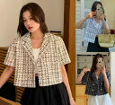 トップス アウター 羽織 半袖 ジャケット チェック柄 シンプル カジュアル お出かけ レディース【大きいサイズ レディース 春夏 セール きれいめ 可愛い かわいい チュニック tops】