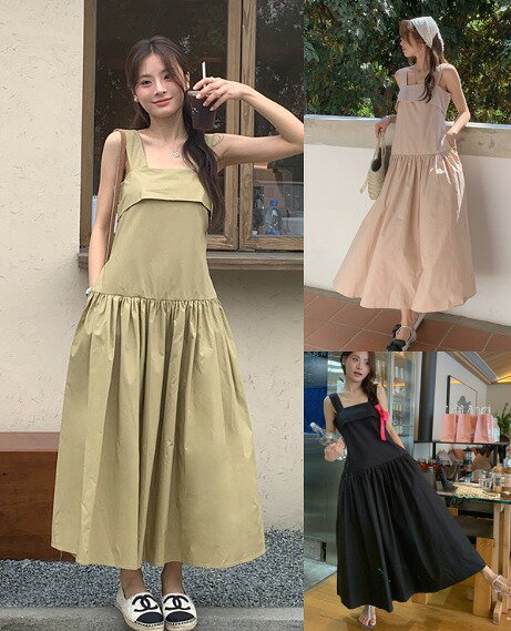 キャミソールワンピースフリル切り替...