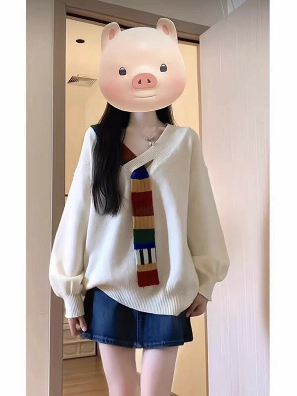 ニット 長袖 切り替え バイカラー 体型カバー 着痩せ【大きいサイズ レディース 平干し ニット ニットセーター vネック ドルマン カー..