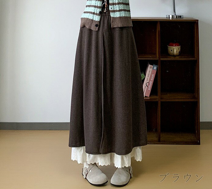 アーネストショップのキュロット フリル 切り替え 体型カバー 着痩せ【大きいサイズ レディース 秋冬 下着 ボトムス ストレート スキニー ショーツ pants】｜アングル2