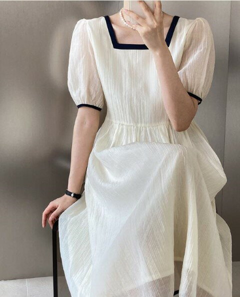 Allegra K レディース用ノースリーブサマードレス Vネック フリル ベルト付きサンドレス Aライン ゆったりとしたビーチドレス クリームホワイト XS