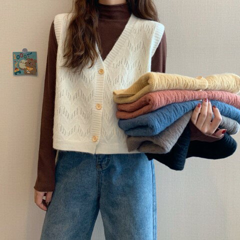 ニット レディース ベスト トップス オフィスカジュアル ゆったりニットベスト【大きいサイズ レディース ダウン ダウンベスト ニット ニットベスト スーツ ジレ ロング バランス 秋冬 vest】