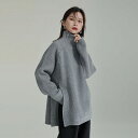 トップス ニット 長袖 アシンメトリー 個性派 ユニーク【大きいサイズ レディース 平干し ニット ニットセーター vネック ドルマン カーディガン knit sweater】