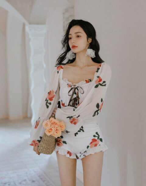 体型カバー水着ビキニ細く見えるスリム スタイルアップ