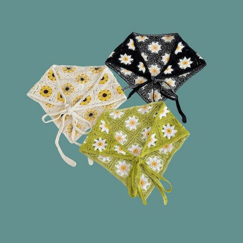 トレンド バブーシュカ ヘアバンド クロシェ編み かぎ編み ヘッドアクセ ハット 帽子【レディース 秋冬 ニット キャップ 帽 ぼうし ハット 無地 hat cap】のサムネイル