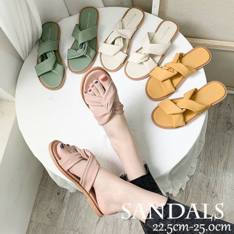 フラットサンダル 歩きやすい 幅広 夏サンダル オープントゥ ミュール つっかけ グリーン ピンク【大きいサイズ レディース 歩きやすい オフィス ベランダ 春夏 ミュール カジュアル sandal mule】