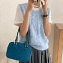 ニットベスト トップス デザイン 韓国ファッション ins【大きいサイズ レディース 春夏 セール きれいめ 可愛い かわいい チュニック tops】