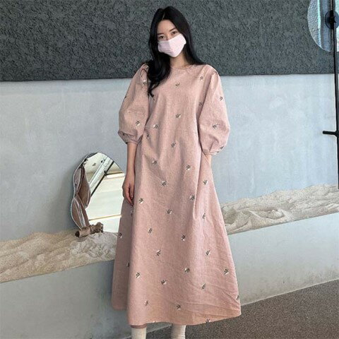 シャツワンピース 韓国風 レディース服 お出かけ シンプル 花柄 オシャレ 【大きいサイズ レディース 秋冬 結婚式 きれいめ タイト フォーマル 大人 上品 チュニック one-piece】のサムネイル
