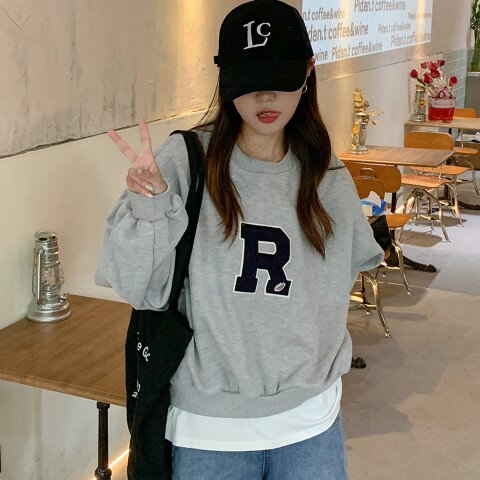 パーカー きれいめ 韓国風レディース服 カジュアル 【大きいサイズ レディース パーカー 無地 春夏 チュニック 薄手 スウェット シャツ ブラウス pullover parker】