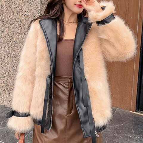 フェイクファーコート アウター 韓国風レディース服 カジュアル お出かけ 【大きいサイズ レディース