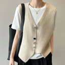 ベスト トップス 韓国風レディース服 トップス レディース おしゃれ 【大きいサイズ レディース ダウン ダウンベスト ニット ニットベスト スーツ ジレ ロング バランス 春夏 vest】(4)