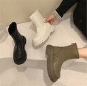 厚底 スリム ショートブーツ 滑り止め【大きいサイズ レディース 雪道 サイドゴア ヒール ロング 美脚 エンジニアブーツ ブーティ 夏秋 boots】