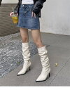 ロングブーツ ニーハイ かっこいい ピンヒール シンプル かっこいい レディースシューズ【大きいサイズ レディース 雪道 サイドゴア ヒール ロング 美脚 エン...