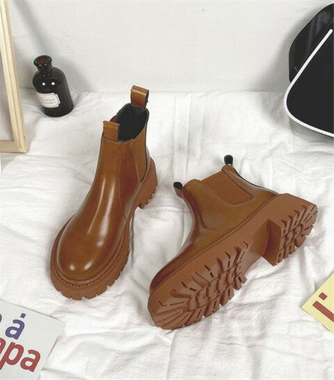 マーティンブーツ 厚底 ショートブーツ【大きいサイズ レディース 雪道 サイドゴア ヒール ロング 美脚 エンジニアブーツ ブーティ 秋冬 boots】