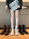 ショートブーツ 厚底 裏起毛 バンディング 【大きいサイズ レディース 雪道 サイドゴア ヒール ロング 美脚 エンジニアブーツ ブーティ 夏秋 boots】